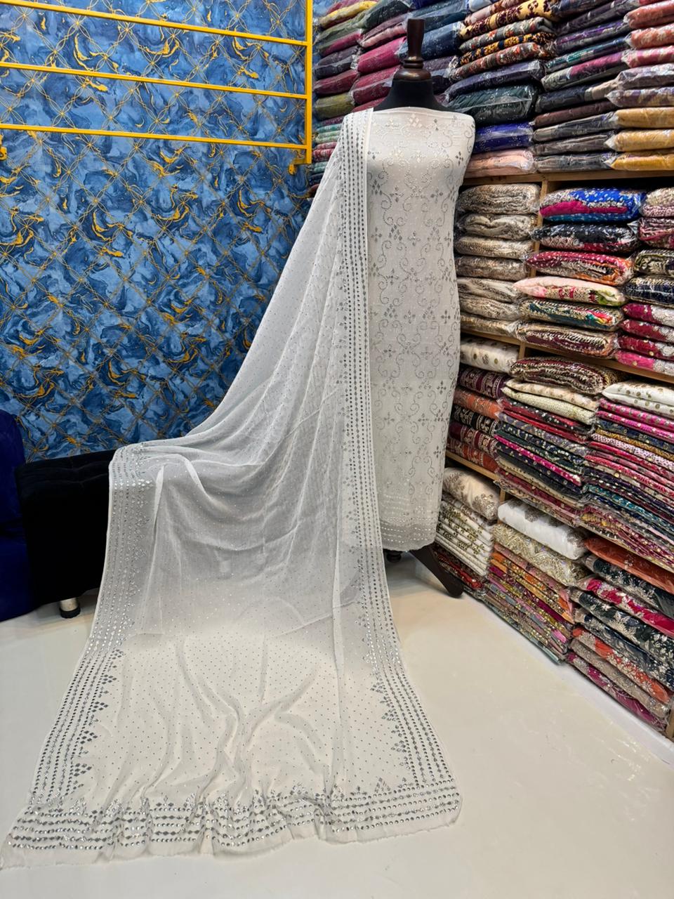 SLIVER KAMDANI(MUKSEH) WORK DRESSES