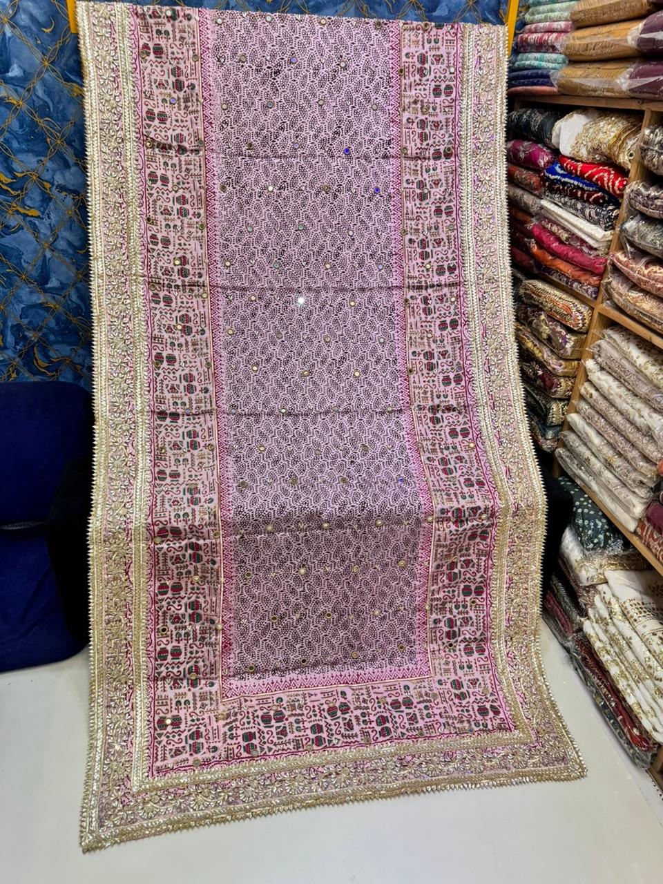 PREMIUM BLOCK PRINT SHAWL WITH GOTTA WORK