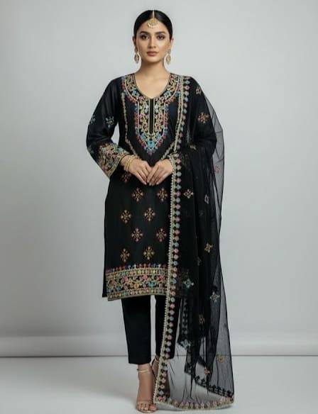 MACHINE EMBROIDERY GALA WORK DRESS