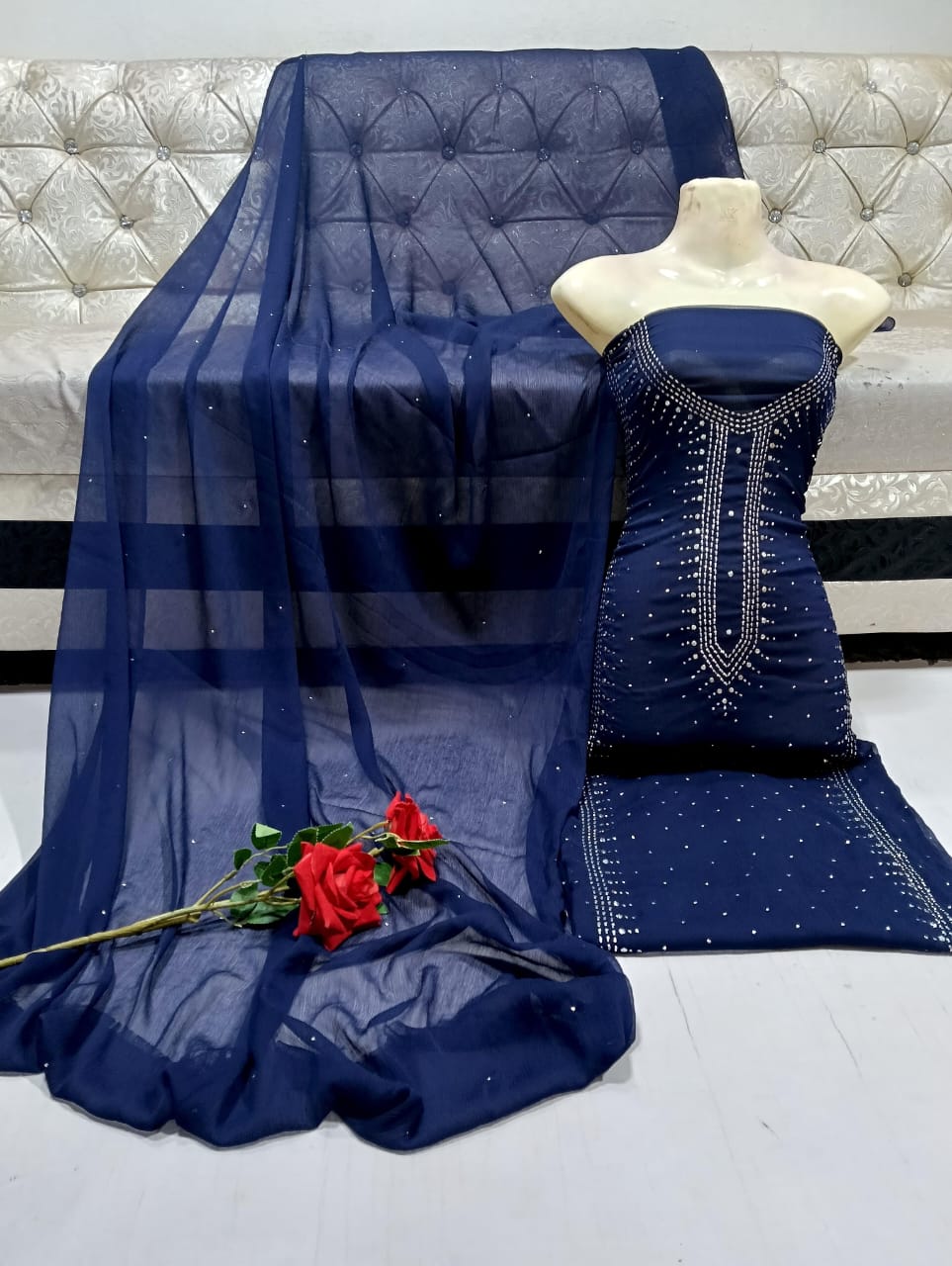 Kurta Gala Mukesh Chiffon Dress