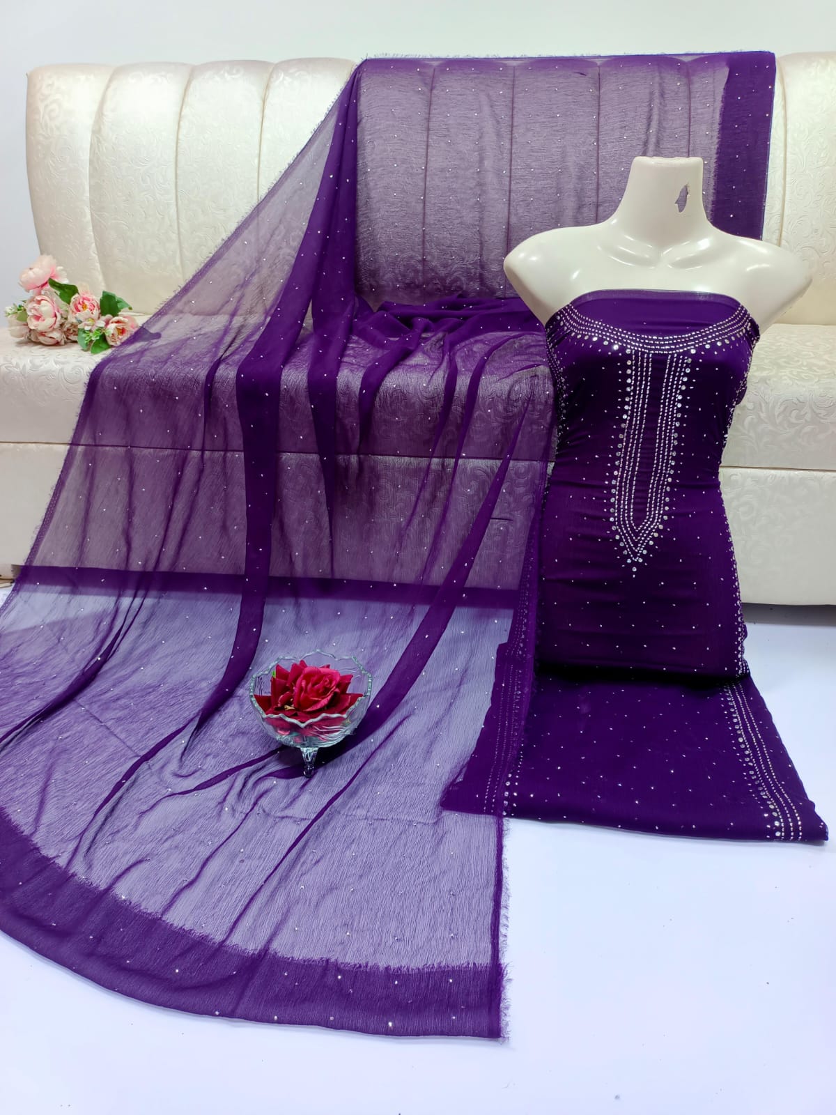 Kurta Gala Mukesh Chiffon Dress