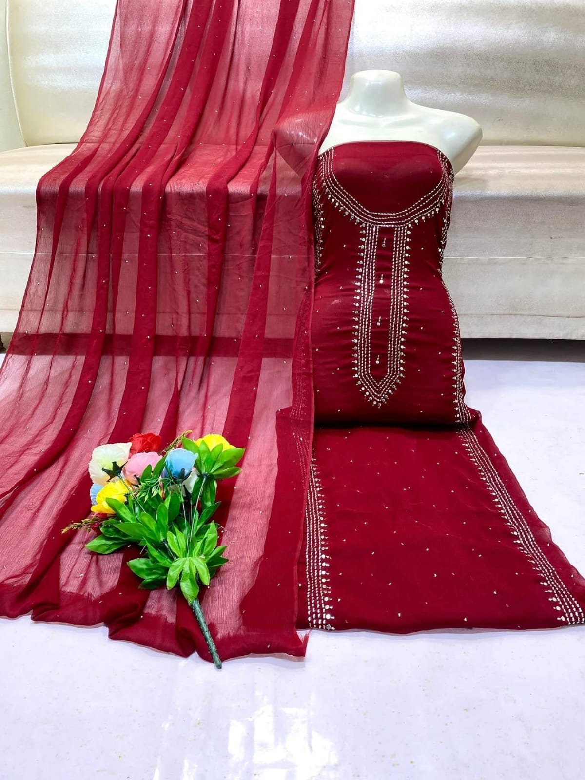 Kurta Gala Mukesh Chiffon Dress