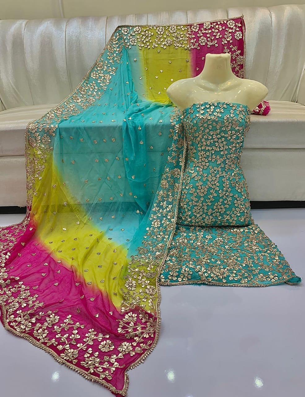 GOTTA JAAL CHIFFON DRESS