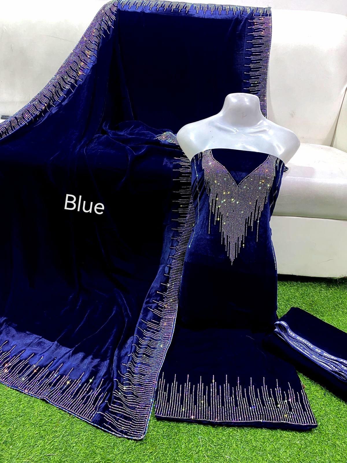 TURKISH STONES WORK VELVET SUITS