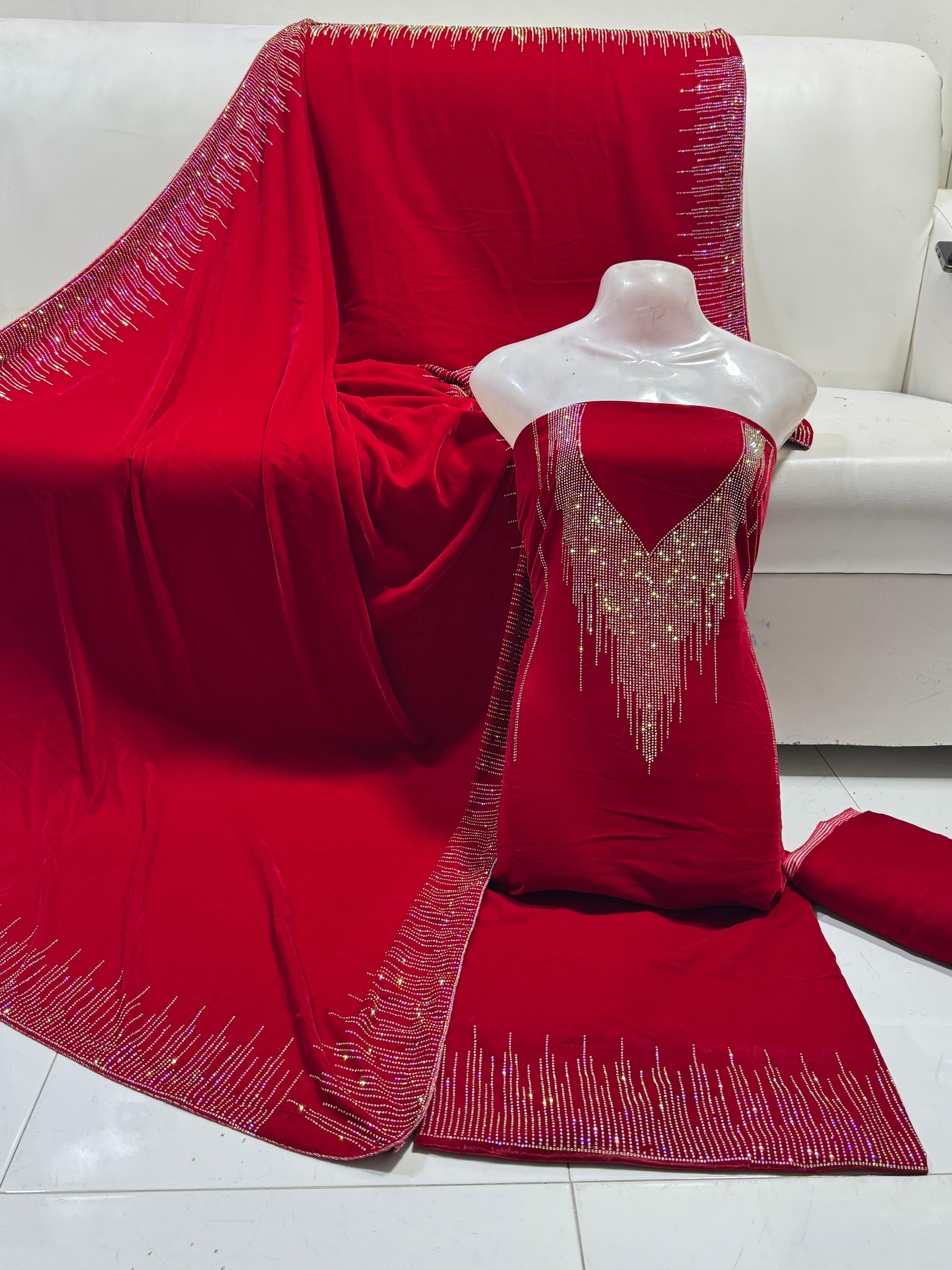 TURKISH STONES WORK VELVET SUITS