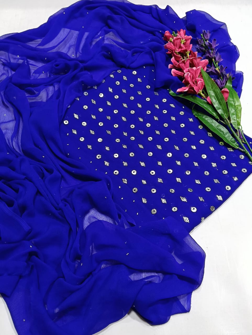 MUKESH RING BARFI CHIFFON DRESS