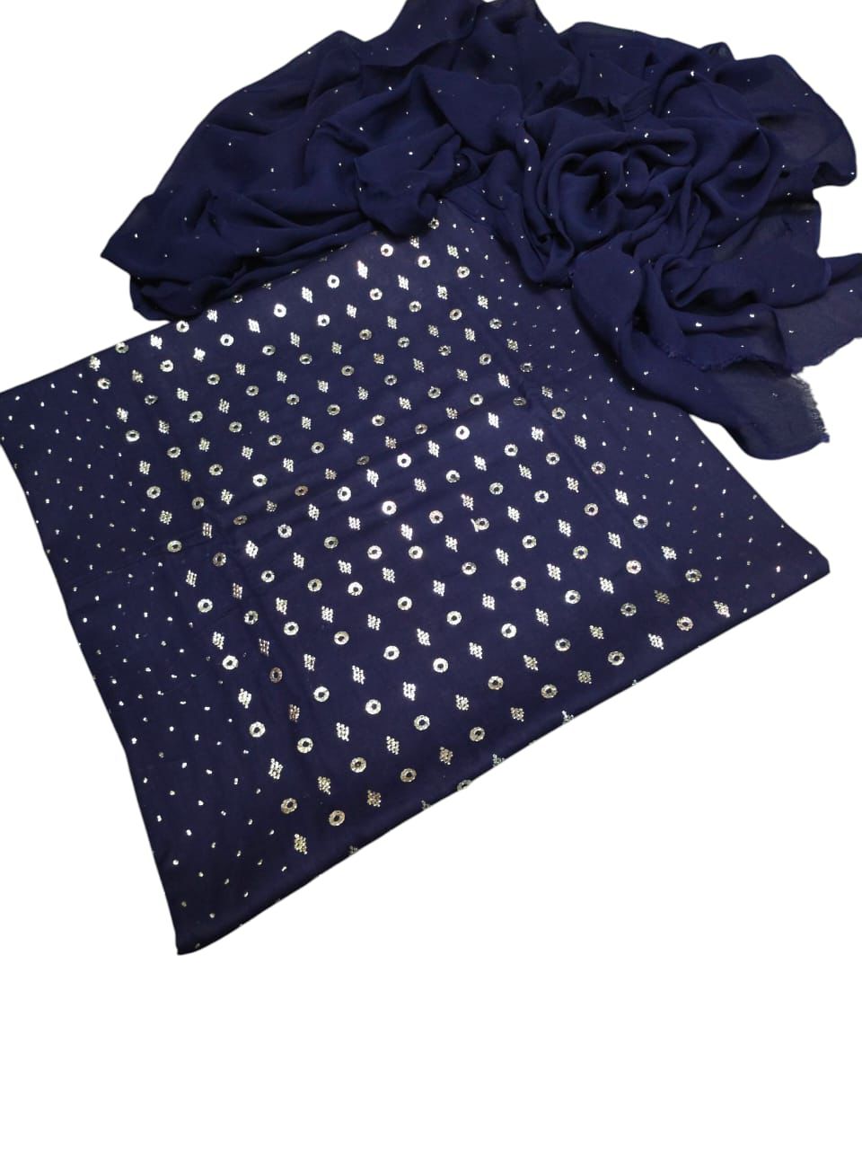 RING BARFI LAWN  MUKESH DRESS