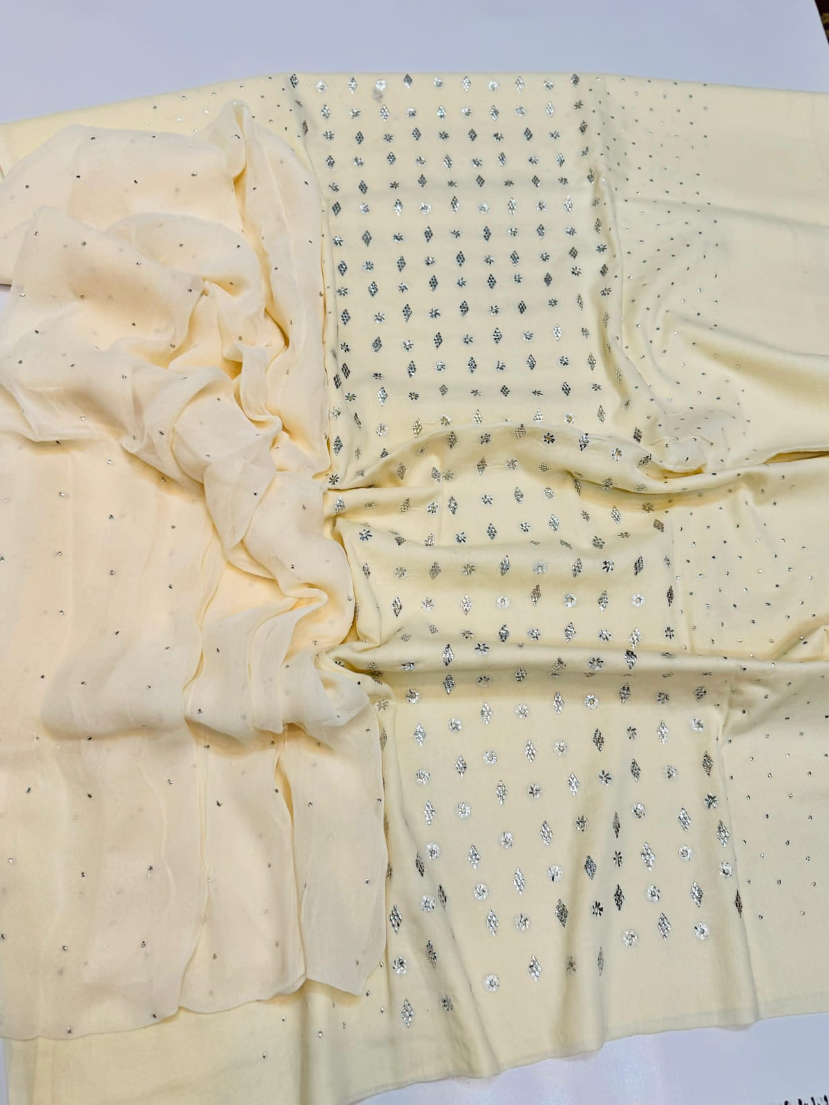 RING BARFI LAWN  MUKESH DRESS