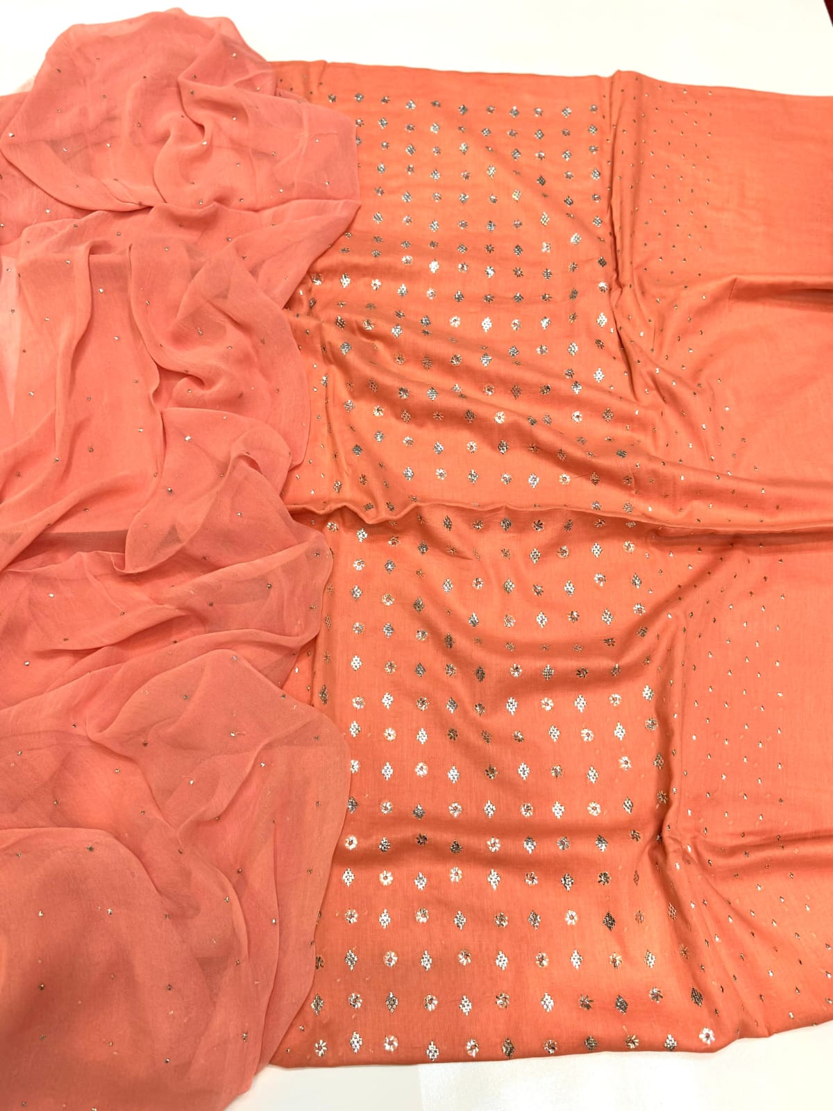 RING BARFI LAWN  MUKESH DRESS