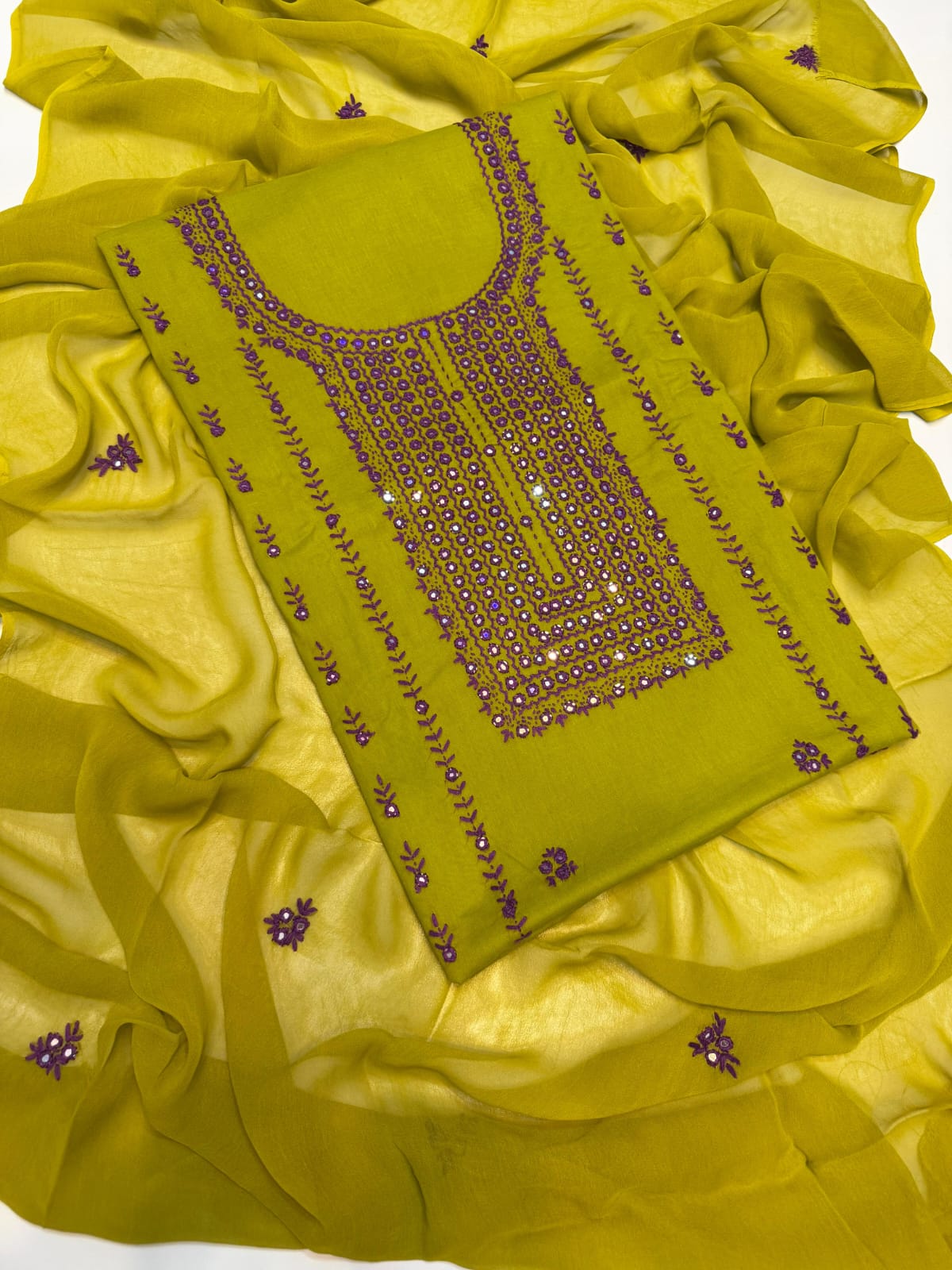 HAND EMBROIDERED LAWN PAKA SHEESHA DRESS