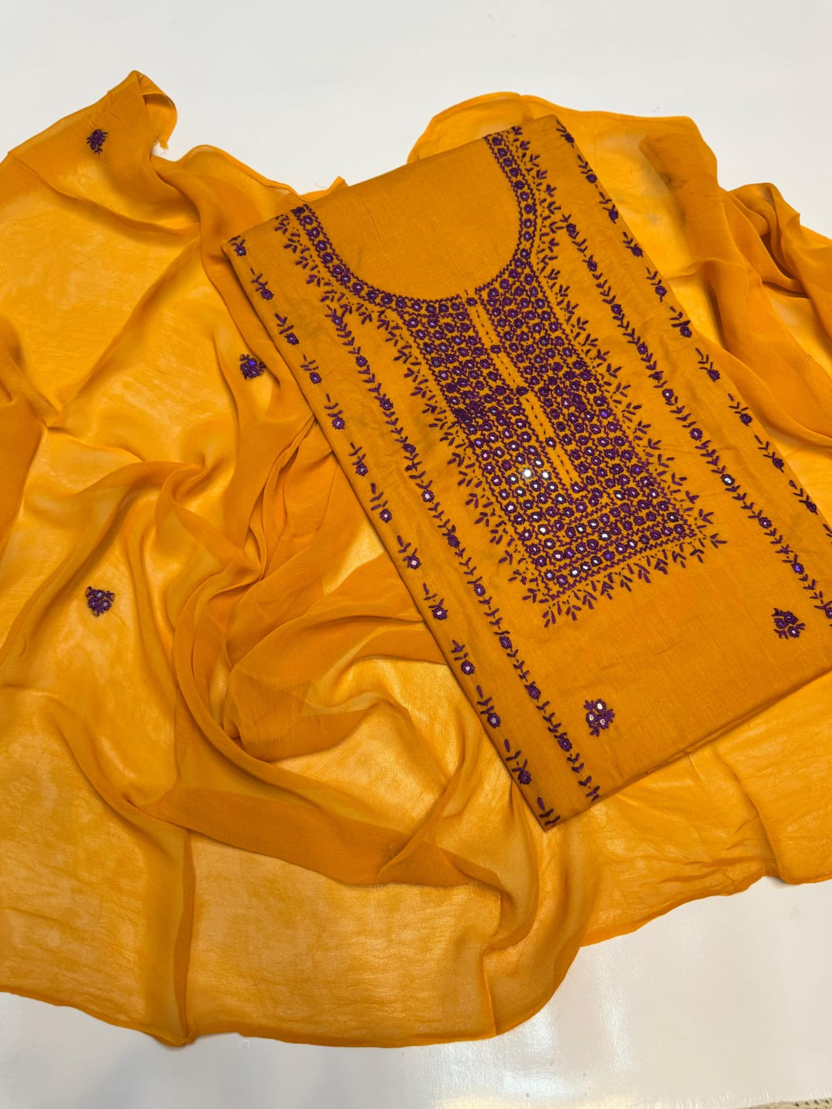 HAND EMBROIDERED LAWN PAKA SHEESHA DRESS